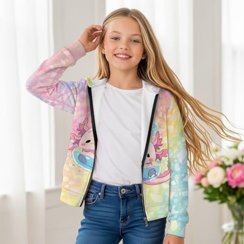 Girl Zip Up Hoodie Long Sleeve Sweatshirts Tops Fall Casual Jacket with Pockets for Kids 6-16 Years4