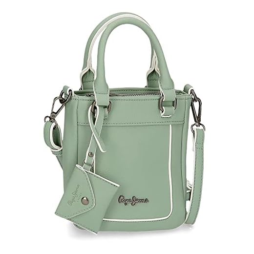 Pepe Jeans Jeny Bolso de Mano con Bandolera Verde 15x17,5x5 cms Piel sintética