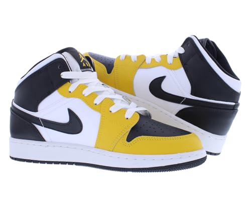 Jordan Big Kid's 1 Mid Yellow Ochre/Black-White (DQ8423 701) - 52