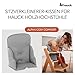 hauck Alpha Cosy, Stretch Grey - Hochstuhl Sitzverkleinerer Kissen für Babys ab 6 Monaten - Kompatibel mit Arketa, Beta+, Alpha+ Holzhochstuhl - mit Stabilisierten Seiten - Handwäsche