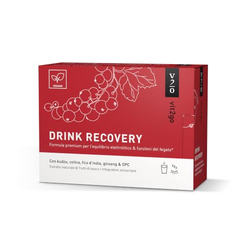 Vit2go Drink Recovery - Electrolitos sin Azúcar en Sobres | Hidratación con Magnesio, Potasio y Calcio | Con Cardo Mariano, Colina, Kudzu y Nopal | Vitamina C y Vitaminas B | 10 Sobres