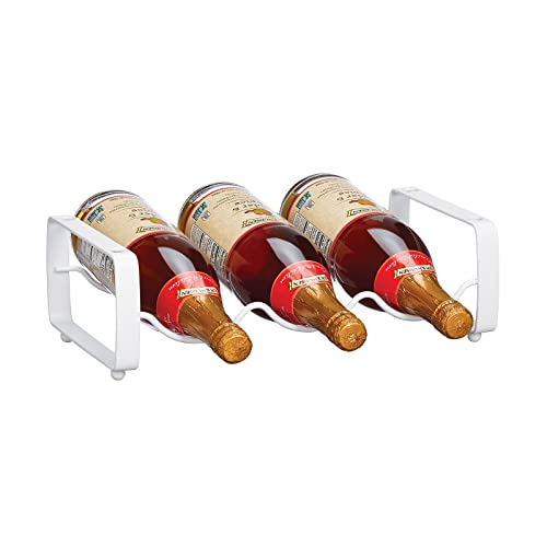 Mdesign Metal Free-Standing Stackable 3 Bottle Modular Storage Organizer Rack For Kitchen Countertop, Table Top, Pantry, Fridge Shelf - Holder For Wine, Beer, Pop/Soda, Water - 2 Pack - Matte White #TOP7