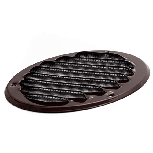 Vent Systems 6" Soffit Vent Cover - Brown - Round Air Vent Louver - Grill Cover - Built-In Insect Screen - Hvac Vents For Bathroom, Home Office, Kitchen #TOP1
