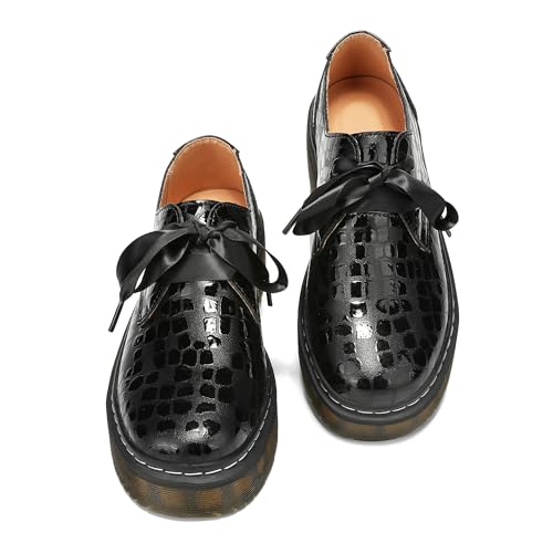ilatyia Damen-Schnürschuhe, Plateauschuhe, klobige Loafers, klassische Sohle, Oxford-Schuhe, Business, Arbeit, Büro, Kleid, Schwarz gepunktet, 36 EU ilatyia Damen-Schnürschuhe, Plateauschuhe, klobige Loafers, klassische Sohle, Oxford-Schuhe, Business, Arbeit, Büro, Kleid, Schwarz gepunktet, 36 EU