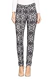 YELETE Women's Basic Five Pocket Stretch Jegging Tights Pants Snake Skin Camo M