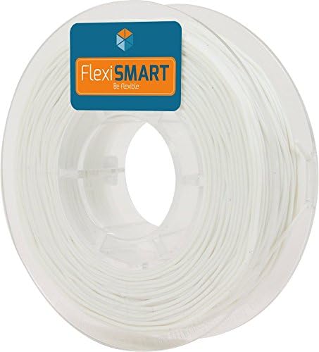 250 g. White FlexiSMART 1.75 mm Flexible filament TPU for 3D Printer - Flexible filament for 3D printing - TPE filament, TPU filament, elastic filament