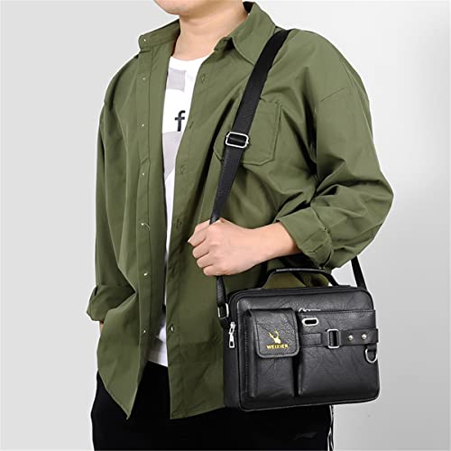 Weixier Bolsa masculina de couro para negócios, bolsa mensageiro, bolsa de ombro, bolsa masculina (p