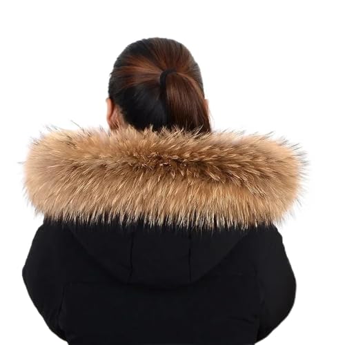 Real Raccoon Fur Collar for Women Men Natural Fur Scarf Jackets Hooded Fur Trim Unisex Genuine Fur Wraps 70cm 75cm