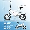 ANCHEER 48V 374Wh Folding Electric Bike for Adults, 14" Ebike, 20MPH Foldable Electric Bicycle, Bicicleta Eléctrica para Adultos, 15-40 Miles Electric Bikes (Pedal-Assist), Commuter E Bike (Whtie) #4