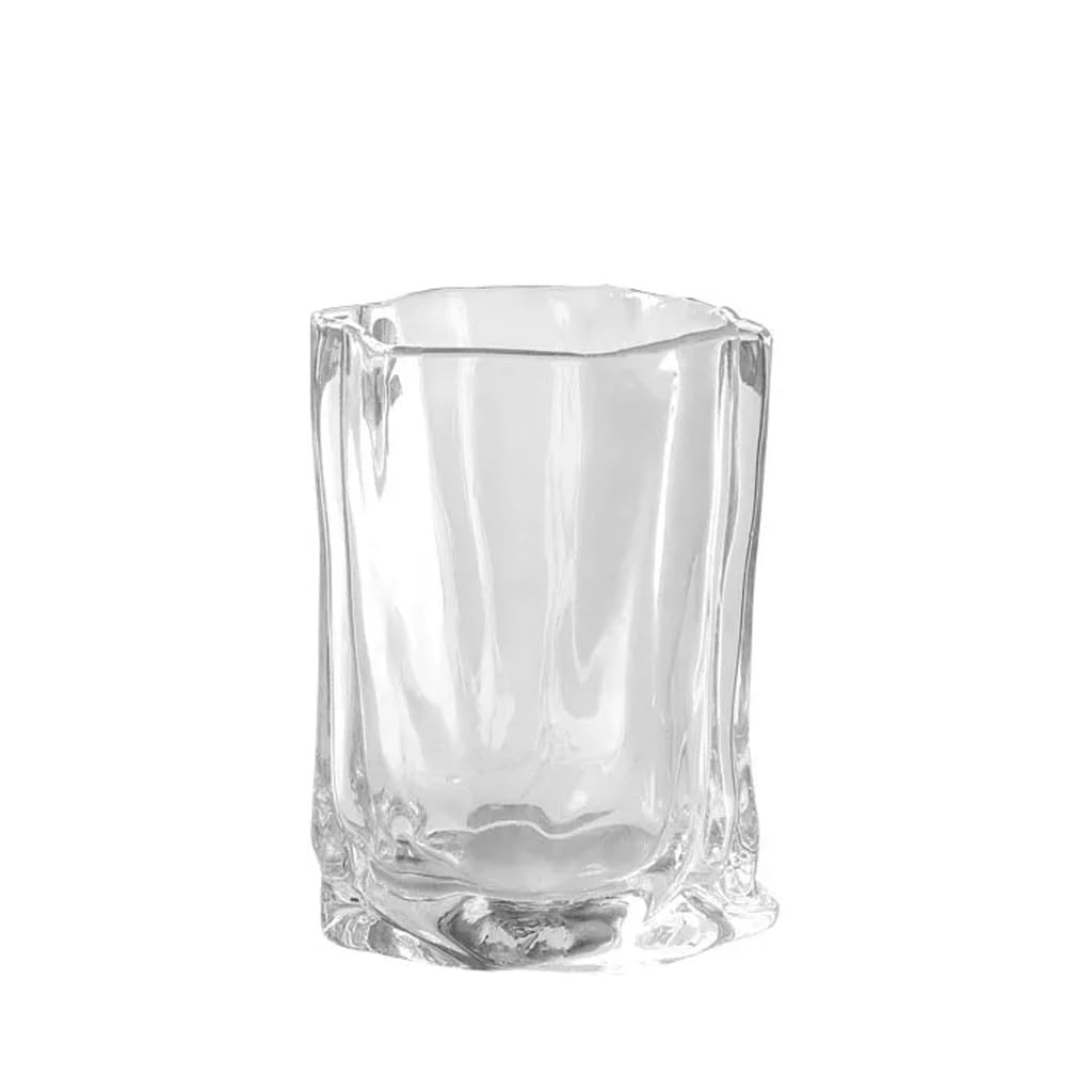Vase en verre en forme de sac à main transparent, artisanat d'art d'exception pour fleurs