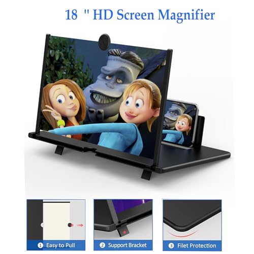 Loupe d'écran 18 pouces pour smartphone support pliant HD - 3