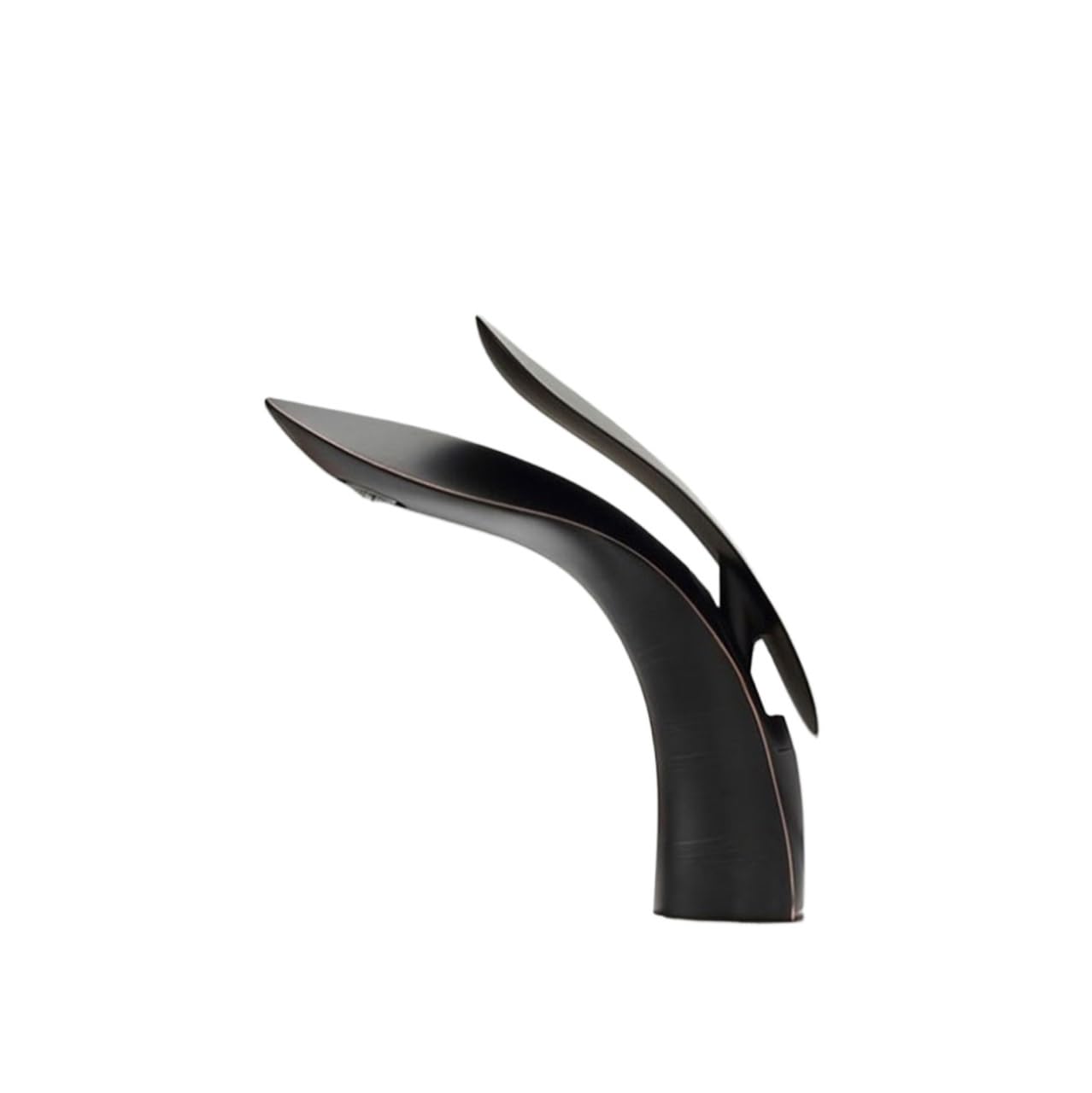 Mitigeur monotrou anti-calcaire en laiton noir pour lavabo propre