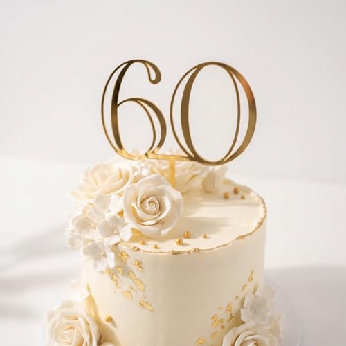 6&0 Number Cake Topper for 60th Birthday Diamond Wedding Anniversary (Style 1)