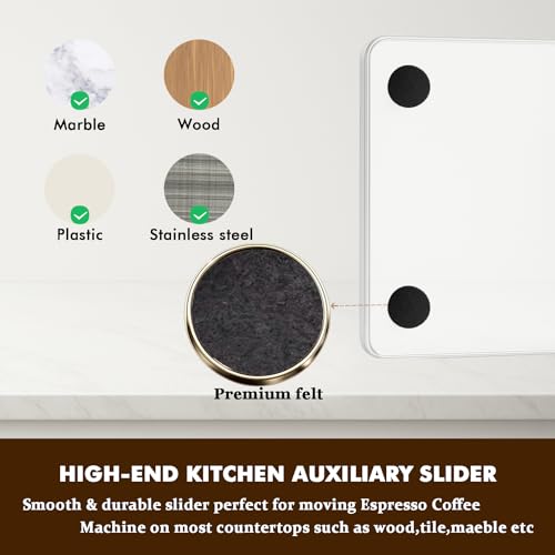 Image of Transparent Acrylic Appliance Slider - 13 inch x 9.45 inch Coffee Maker Slider Tray for Countertop, Compatible with Ninja CM401, CE251, CM371, BLACK+DECKER CM5000B, and Other Small Appliances