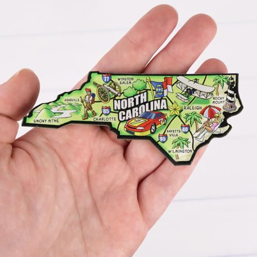Imán acrílico con forma del mapa de Carolina del Norte miniatura 3