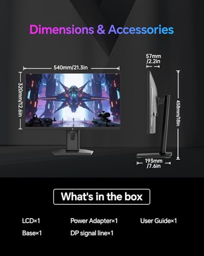 undefined KTC 24 Inch Gaming Monitor 180Hz - 2K 1440P Computer Monitors, Fast IPS Monitor with HDR 400, Adaptive Sync, Up to 185Hz, HDMI 2.0 & Display Port 1.4, Height Adjustable, Vesa Mount, H24T7 の商品画像 7