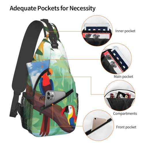 Bolso cruzado de pecho tipo sling negro para adultos miniatura 4