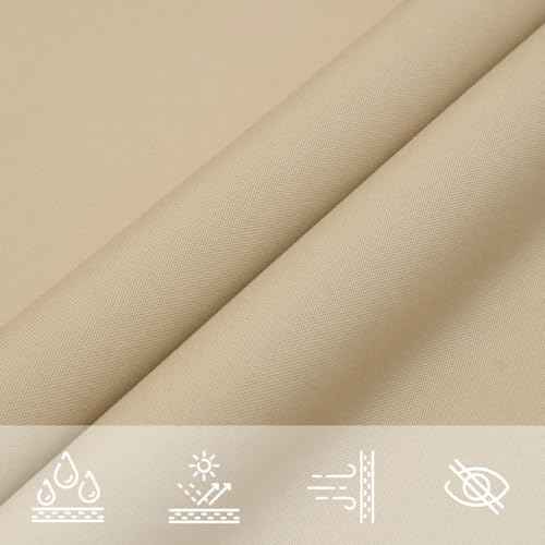 Voile d'ombrage triangulaire haut de gamme tissu Oxford imperméable beige