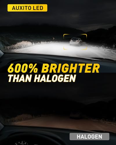Image of inchAUXITO H3 LED Bulb, 16,000LM 600% Super Brighter, 10 Years Lifespan, 1:1 Size Plug-n-Play, 100% Perfect Installation, H3 LED Fog Light Bulb for Fog Lamp, DRL, Canbus Ready, Pack of 2 inch.