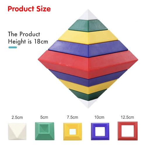 Image of Kidology Baby Shape Sorting Toy Montessori Sensory Toys with Colorful Cube | Shape Sorting Bin with Elastic Bands Fine Motor Skill Early Learning Preschool Educational (Stacking Tower Block-15Pcs)