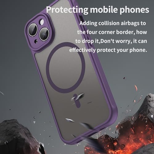 Coque iPhone 15 compatible MagSafe violette Asuwish mat - 5