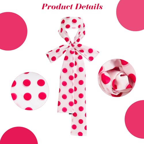 Heliltd Women's Red Polka Dot Scarf Retro Neck Scarf 50s Neckerchief for Women Halloween Cosplay Party3