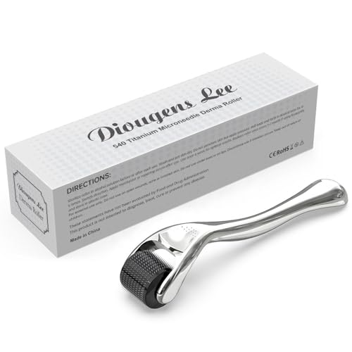 Derma Roller Microneedling Roller for Face Body – 540 Titanium Microneedle Roller w/Storage Case