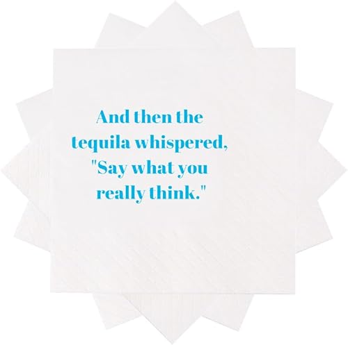 Miniatura 2 de VOWFOO Servilletas de cóctel divertidas, 100 unidades, con citas divertidas, servilletas de papel desechables de 4.5 x 4.5 pulgadas, de dos capas