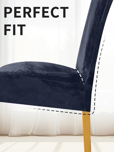 LANSHENG Samt Stuhlhussen 2er Set, Waschbar Stuhlbezug Schwingstühle – Ansicht 8
