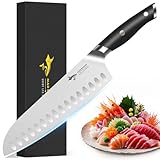 MAD SHARK 8" Santoku Kitchen Knife, Forged German High Carbon Steel Chef Knife, Full Tang Ergonomic Handle, Ultra Sharp for Chopping & Slicing,Birthday Christmas Gifts for Women Men,Gift Box