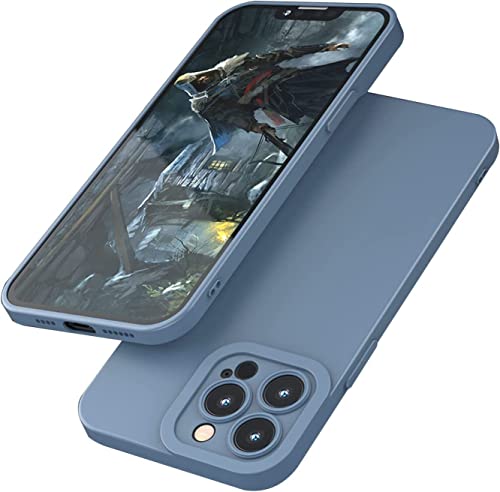 Coque en silicone liquide pour iPhone 13 Pro KANUZ gris housse de protection antichoc