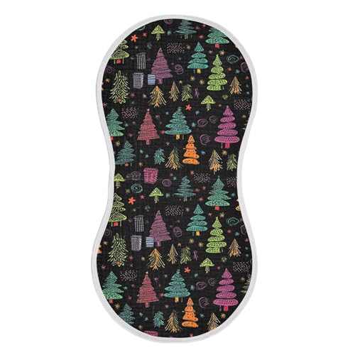 xigua Christmas Tree Baby Burp Cloths for Newborn Boys and Girls 1 Pack, Soft & Absorbent Cotton Baby Burp Cloth, Baby Washcloths, Newborn Towel, Burp Rags