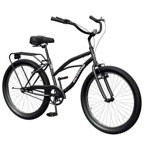 Outroad 24/26 Inch Beach Cruiser Bike for Women，Single Speed Commuter Bicycle for Adult Men and...