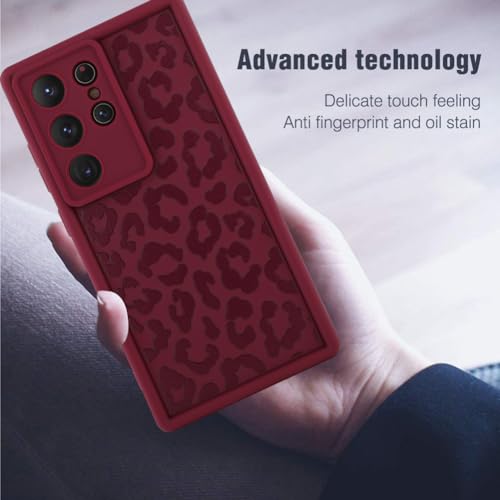 Image of Compatible with Samsung Galaxy S24 Ultra Case, Wine Red