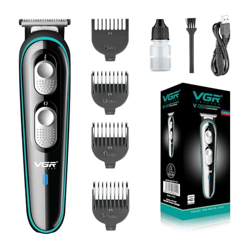 VGR Aparador de cabelo masculino 055, aparador de barba elétrico para homens, Pro Zero Gapped T Blad