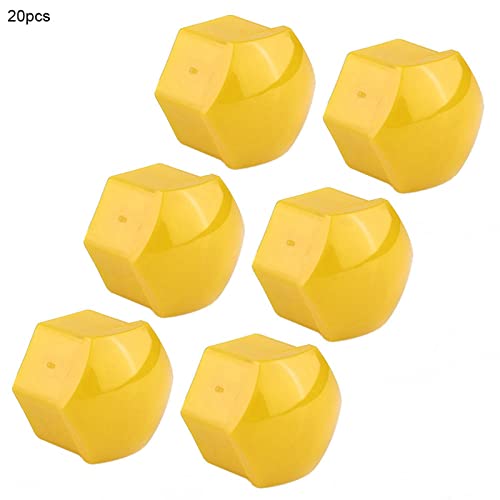 Image of Car Wheel Nut Covers, 20PCS 19mm Screw Caps Hub Bolt Protection for Auto Rims, High Quality Nylon PA66, Anti-Rust & Decorative, Easy to Install (Yellow)