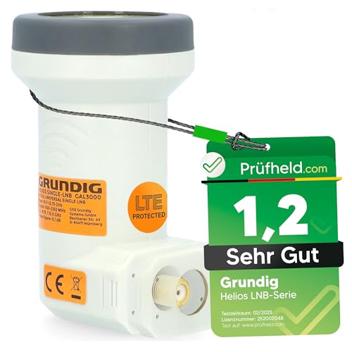 GSS Helios Single LNB con blindaje LTE y protección solar UV, 1 compartimento HD 4K LMB para 1 participante, TV TV, receptor de satélite, LNC para antena parabólica