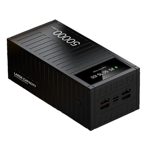 PD 66W Quick Charge Power Bank - Alimentado por bancos, cargador portátil de 50000 mAh, batería de carga rápida de larga duración con indicador LED, batería de alta capacidad para teléfonos