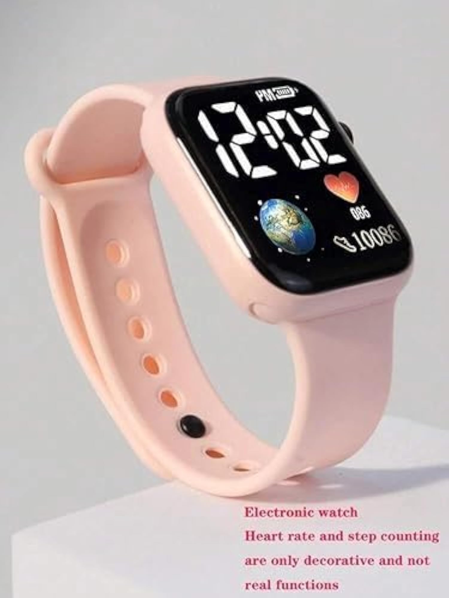 Digital LED Watch with Heart Rate Monitor Icon