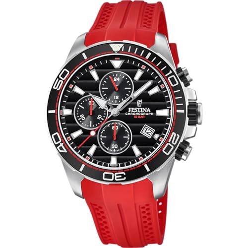 Festina Reloj Hombre Analógico de Caucho Rojo - Movimiento de Cuarzo Reloj Deportivo Hombre - Cronógrafo - Calendario - Cristal Mineral Resistente - Resistente al Agua 10 ATM F20370/3 Special Prices Festina Reloj Hombre Analógico de Caucho Rojo - Movimiento de Cuarzo Reloj Deportivo Hombre - Cronógrafo - Calendario - Cristal Mineral Resistente - Resistente al Agua 10 ATM F20370/3 Special Prices