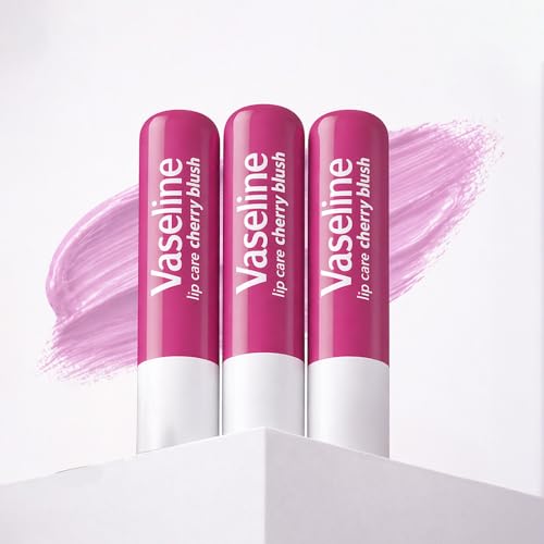 Image of Vaseline Lip Care Cherry Blush Tinted Lip Balm Stick 4.8g (Pack of 3)