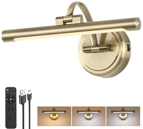 Picture Light for Wall,Battery Operated Art Lights for Painting,3 Color and...