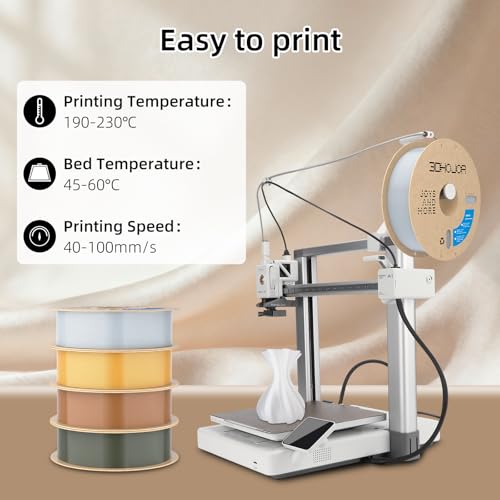 Image of 3DHoJor Silk PLA Filament 1.75mm, PLA Filament 1.75mm Silk Shiny 3D Printer Filament, 1kg Cardboard Spool (2.2lbs), Dimensional Accuracy + /- 0.03 mm, Fit Most FDM Printer(Metal Silver)
