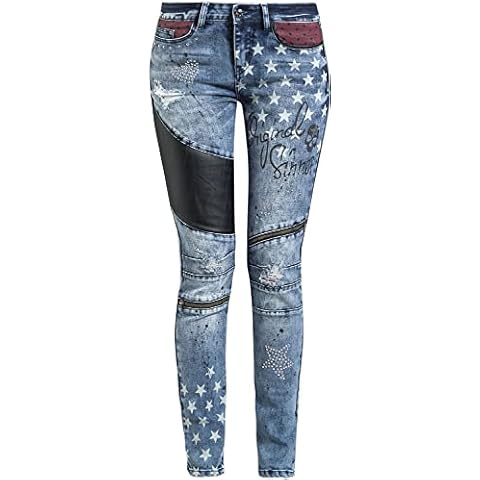Rock Rebel by EMP Vaqueros Azules con Parches Cover