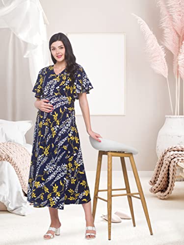 Image of AV2 Womens Viscose Maternity | Nursing |Feeding | Breast Feeding Dress with Zippers for Post Pregnancy