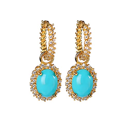 Boucles d'oreilles turquoise ovales en argent pour illuminer vos tenues de soirée