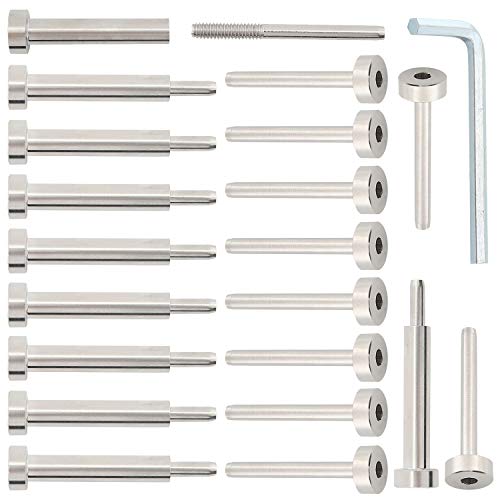 New Product DasMarine 1/8" Stainless Steel T316 Cable Railing kit Invisible Turnbuckle 10 Pairs Swage Threaded Stud Hex Head Fitting Receiver Terminal for Wood & Metal Post with Allen Wrench