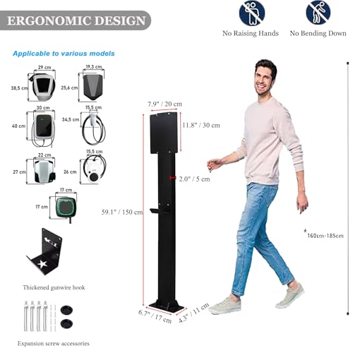 Support de recharge pour véhicules électriques - Solution sans perçage mural pour borne extérieure