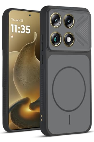 Image of Mr. Case Back Cover for Motorola Signature | Ring Design Protective Case with Camera Cut Protection | Anti Slip Grip | Shockproof Mobile Cover - Black