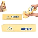 Squeezy Butter Squishy – Jumbo & Giant Butter Stick Toy, Large Mini Stress Relief, Slow Rising Fun 14oz (1pc*9.45in+1pc 5.5in)